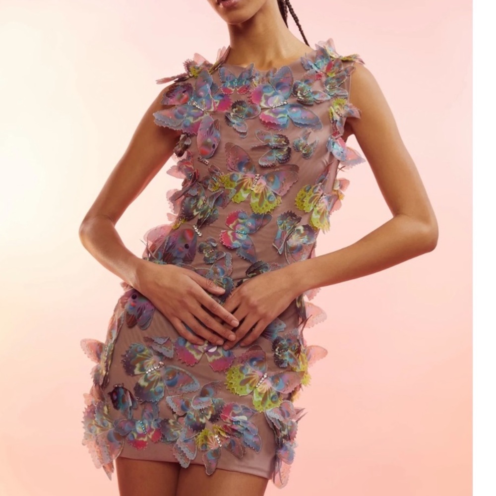 Cynthia Rowley butterfly appliqué dress